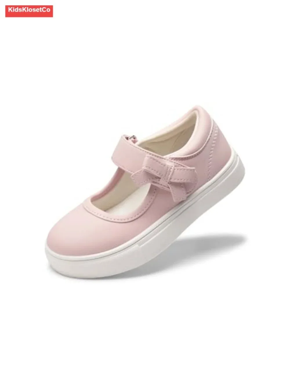 Girls Mary Jane Shoes Hook-And-Loop Easy On/Off Non-Slip Cute Bow Flats
